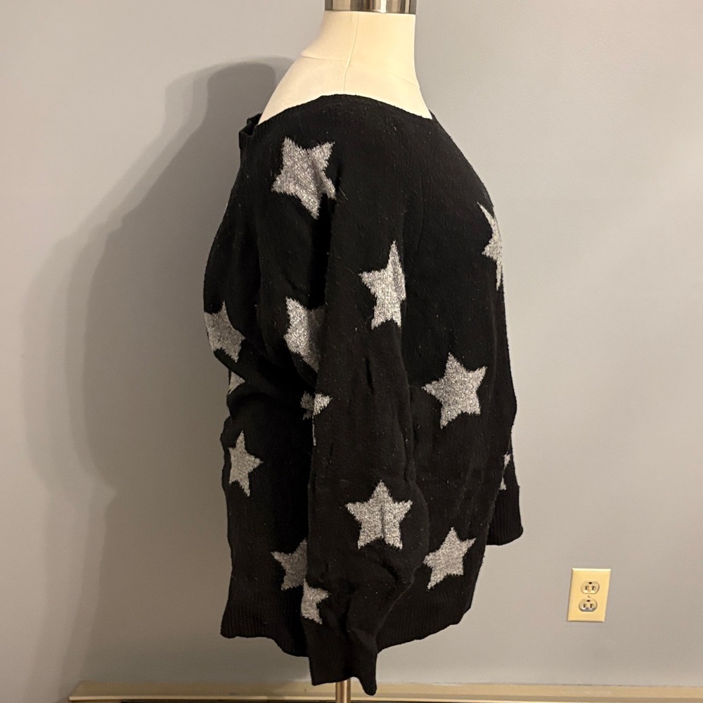 torrid Black Sweater with Silver Star Print - Picture 5 of 6